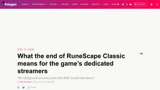 RuneScape Classic is shutting down, and the streaming community is ...