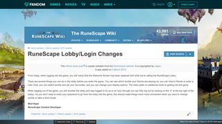 RuneScape Lobby/Login Changes | RuneScape Wiki | FANDOM ...