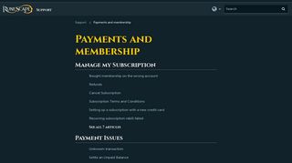 Payments and membership - RuneScape Support