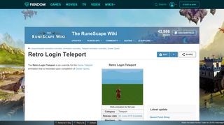 Retro Login Teleport | RuneScape Wiki | FANDOM powered by Wikia