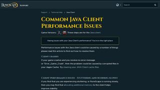 Common Java Client Performance Issues - RuneScape Support