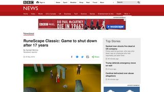 RuneScape Classic: Game to shut down after 17 years - BBC News
