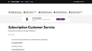Subscription Customer Service | Runner's World