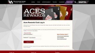 Running Aces // Aces Rewards Club Log in