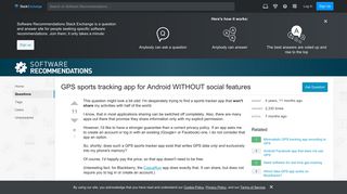 GPS sports tracking app for Android WITHOUT social features ...