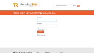 Please log in to your running2win account... - Running2win.com