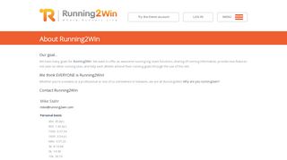 Running2Win.com | about