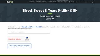 Blood, Sweat & Tears 5-Miler & 5K - RunReg.com