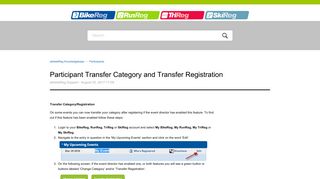 Participant Transfer Category and Transfer Registration – athleteReg ...