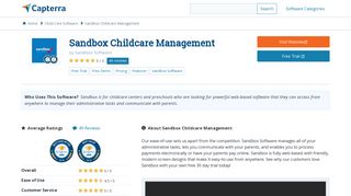 Sandbox Childcare Management Reviews and Pricing - 2019 - Capterra