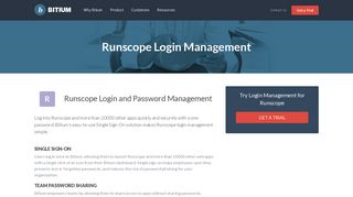 Runscope Login Management - Team Password Manager - Bitium