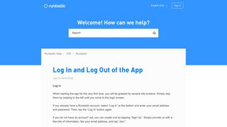 Log In and Log Out of the App – Runtastic Help