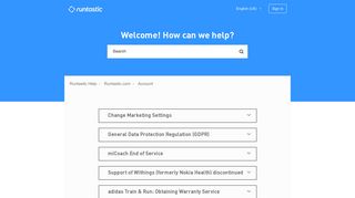 Account – Runtastic Help