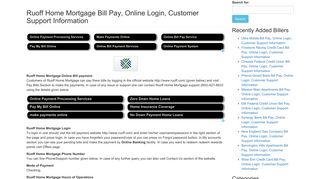 Ruoff Home Mortgage Bill Pay, Online Login, Customer Support ...