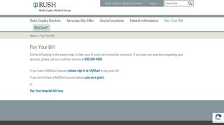 Pay Your Bill - Rush Copley Medical Center