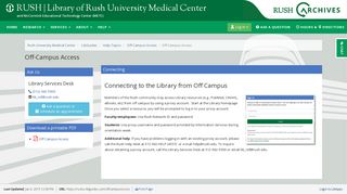 Off-Campus Access - RUSH | Library - LibGuides