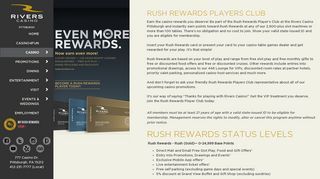 Rush Rewards Players Club - Rivers Casino