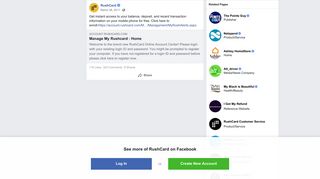 RushCard - Get instant access to your balance, deposit,... | Facebook