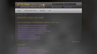RushCard Live - Frequently Asked Questions, FAQ - Help
