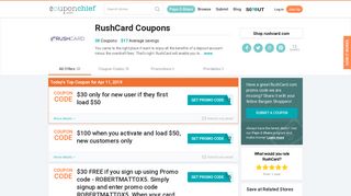 RushCard Coupons - Save $18 w/ Feb. 2019 Promos, Coupon Codes