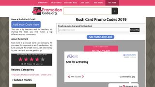 $30 Credit Rush Card Promo Codes, Coupons Feb 2019