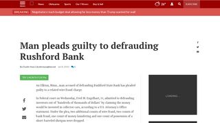 Man pleads guilty to defrauding Rushford Bank | Crime and Courts ...