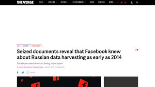 Seized documents reveal that Facebook knew about Russian data ...