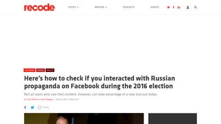 Here's how to check if you interacted with Russian propaganda on ...
