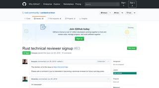 Rust technical reviewer signup · Issue #63 · rust-community/content-o ...