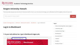 Log in to Blackboard - Academic Technology Services - Rutgers ...