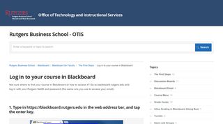 Log in to your course in Blackboard | Blackboard for Faculty | Rutgers ...