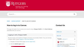 TLT Support | How to log in to Canvas