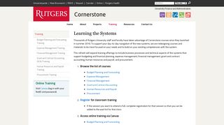 Learning the Systems - Cornerstone - Rutgers University