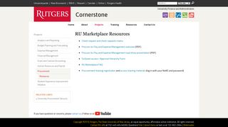 RU Marketplace Resources - Cornerstone - Rutgers University