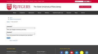 User account | Rutgers University