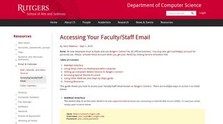 Accessing Your Faculty/Staff Email | Department of ... - CS Rutgers