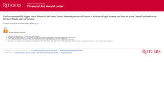 Financial Aid Award Status - Rutgers University