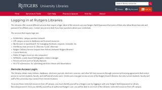 Logging in at Rutgers Libraries | Rutgers University Libraries