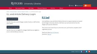 ILL and Article Delivery Login | Rutgers University Libraries