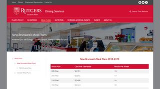 New Brunswick Meal Plans - Rutgers Dining Services