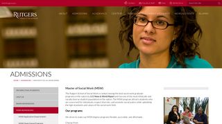MSW Admissions - Rutgers School of Social Work