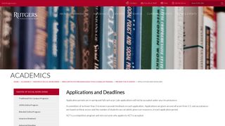 Applications and Deadlines | Rutgers School of Social Work
