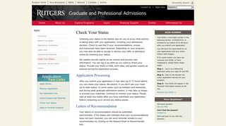 Check Your Status | Graduate and Professional Admissions