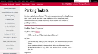 Parking Tickets - Institutional Planning and Operations - Rutgers ...