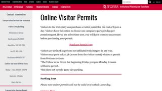 Online Visitor Permits - Institutional Planning and Operations - Rutgers ...