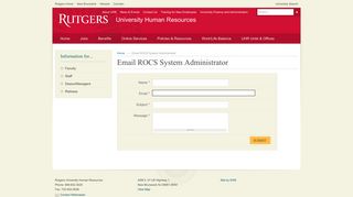 Email ROCS System Administrator | Rutgers University Human ...