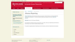 Absence Reporting | Rutgers University Human Resources
