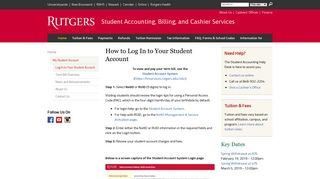 How to Log In to Your Student Account - Rutgers Student Accounting
