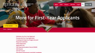 More for First-Year Applicants | Undergraduate Admissions | Rutgers ...