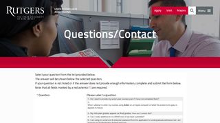 Questions/Contact - Rutgers University - Undergraduate Admissions
